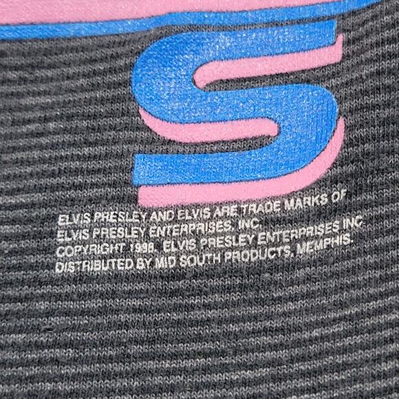 Vintage 1998 Elvis Presley Long Sleeve Mock Neck Graphic T Shirt Memphis Large - Picture 5 of 8